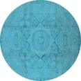 thumbnail image 1 of Ahgly Company Indoor Round Oriental Light Blue Industrial Area Rugs, 8' Round, 1 of 4