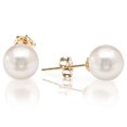 thumbnail image 1 of Sterling Silver, 14K Gold Plated , Pearl earrings, 1 of 5
