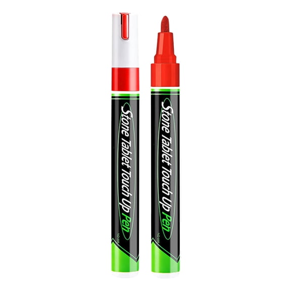 Red Oil Based Paint Marker for Stone Restoration, Waterproof Pen for Tombstone Engraving Lettering, Outdoor Rock Memorial Touch up Kit for Grave Marker Refinishing, 6X1In, 1Pcs