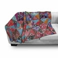 thumbnail image 3 of Balinese Soft Flannel Fleece Throw Blanket, Colorful Cultural Pattern in Quilting Style with Traditional Floral Details, Cozy Plush for Indoor and Outdoor Use, 50" x 70", Multicolor, by Ambesonne, 3 of 6
