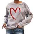 thumbnail image 1 of Pompotops Femmes Manches Longues O Col Imprimé T-Shirt Casual Tops Pull-Over Chemisier, 1 of 8