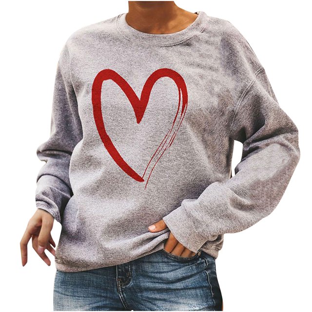 Pompotops Femmes Manches Longues O Col Imprimé T-Shirt Casual Tops Pull-Over Chemisier