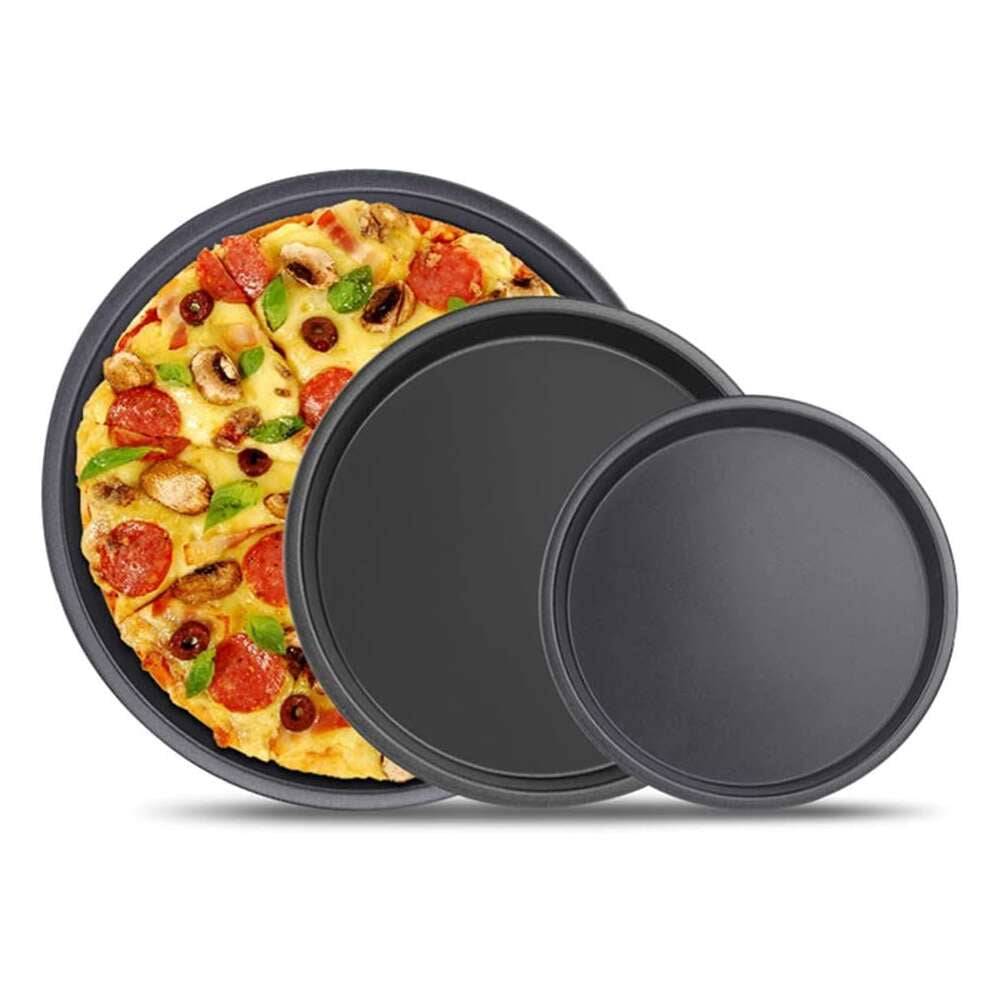 Selm 3Pcs Pizza Bakeware Set, Carbon Steel NonStick Coating for Oven