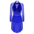 thumbnail image 2 of CHICTRY Robe de Danse Lyrique pour Femme, Froncée, Dos Nu, Robes de Patinage Artistique, Robe de Danse Moderne, Bleu Royal, G, 2 of 7