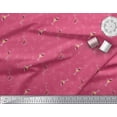 thumbnail image 2 of Soimoi Pink polyester Crepe Fabric Glass,Straw & Drinks Summer Designs Print Fabric by Yard 42 Inch Wide, 2 of 3