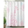 thumbnail image 2 of Fsddascl Coastal Pink Shower Curtain Set - Small 36" x 72" Washable Bathtub Curtain with 12 Hooks, Ocean Coral Starfish Jellyfish Seahorse Waterproof Fabric Stall Shower Curtains for Bathroom/Bathtub, 2 of 6