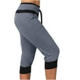 thumbnail image 2 of JIUKE Womens Capri Pants Plus Size Drawstring Stretchy Joggers Athletic Color Block Sweatpants with Pockets, 2 of 4