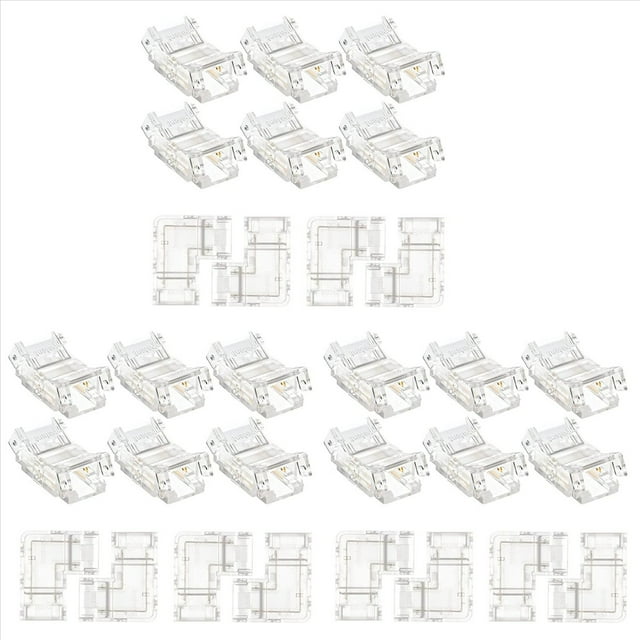 Juego de 30 Conectores LED Cob de 2 Pines y 8 mm para Tiras de Luces LED Cob de 8 mm