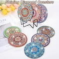 thumbnail image 6 of Diamond Painting Coasters with Holder,DIY Datura Flower Life Coaster Diamond Art Kits for Beginners, Adults Small Diamond Painting Kit Art Craft Supplies(8 Pcs ), 6 of 7