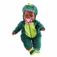 thumbnail image 4 of Muñeca bebé realista de 16 pulgadas, linda muñeca de vinilo con dinosaurio, pijama de una pieza, chupete para niños, 4 of 5