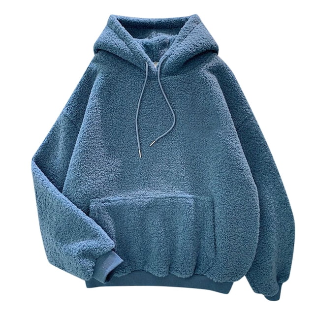 Gibobby Sudadera mujer, Sudadera con Capucha de Forro Polar, Sudadera con Capucha para Mujer(Azul,XG)
