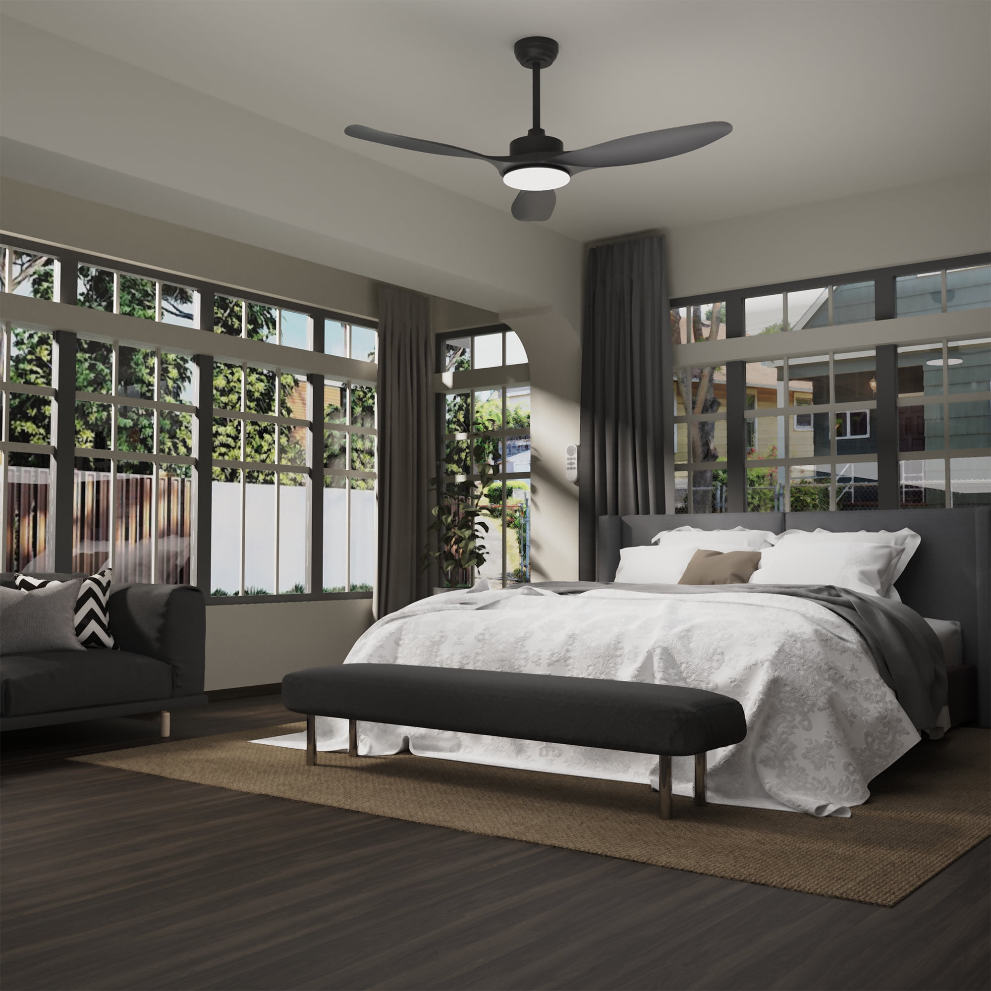 Wozzio 52 inch Ceiling Fan with Light and Remote