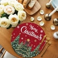thumbnail image 3 of Christmas Round Placemats Set of 4 Merry Christmas Tree Place Mats Washable Woven Placemat Pine Tree Forest Red Circle Braided Table Mat for Kitchen Dining Table Party Home Decor 15 Inch, 3 of 8