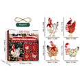 thumbnail image 3 of 4 piezas de adorno de gota de Navidad de pollo, decoración colgante de madera, recuerdo de fiesta (A), 3 of 4