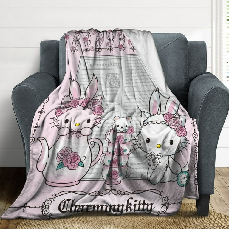 CHARMMY-KITTY Throw Blanket Flannel Anime for Girls Boys Men Women