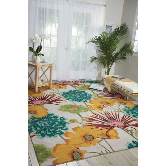 Nourison Fantasy Floral Ivory 1'9" x 2'9" Area Rug, (2x3)