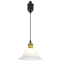 Kiven H-Type Track Lighting Pendants Adjustable Height,Modern h Track Pendant Lights with Alabaster Glass Shade,Track Lighting Fixture for Kitchen Island Hallway, 1 Light(Gold)