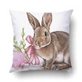 thumbnail image 1 of RYLABLUE Taie d'Oreiller Vintage Graphique Lapin de Pâques 18x18 Pouces, 1 of 1