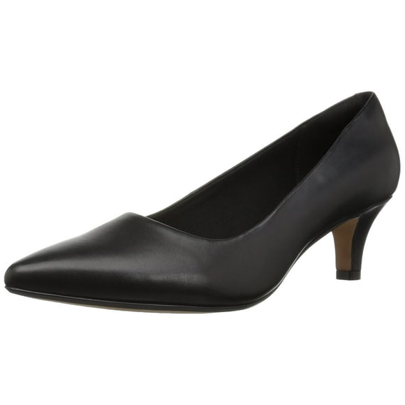 CLARKS Women's Linvale Jerica Pump, Black Leather, 090 W US