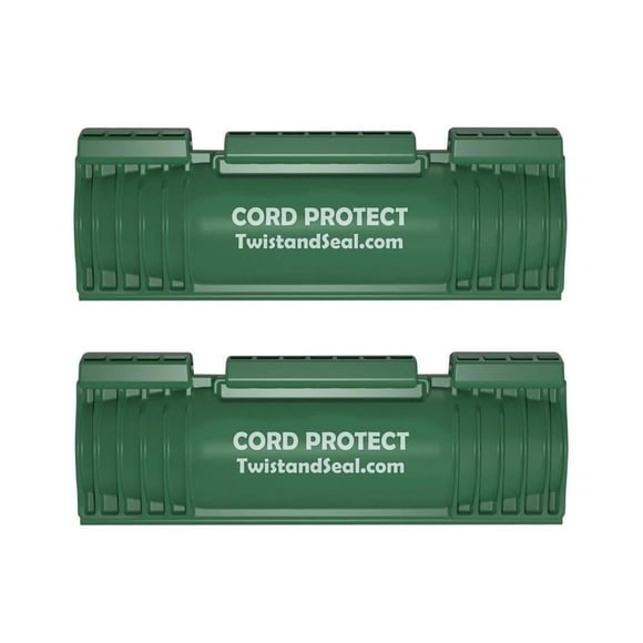2 Twist and Seal Outdoor Extension Cord Protectors Green Heavy Duty Plastic