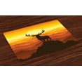 thumbnail image 1 of Ambesonne Antlers Place Mats Set of 4, Wildlife Sunset Hill, Standard Size, Burnt Sienna Marigold, 1 of 4