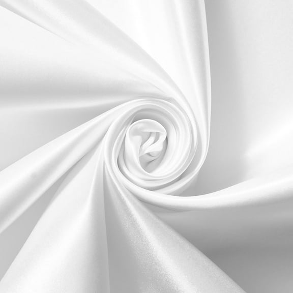 Polyester Charmeuse Satin 95 GSM Lightweight 58/60 Inch Silky Fabric By The Yard For Sewing Apparel, Accessories, & Dcor - White (1 Yard)
