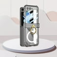 thumbnail image 2 of TPU+PC Material Teléfono para Z Flip5 con Cojín y Anillo Giratorio Soporte Diseño Transparente, 2 of 8