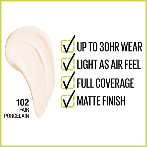 Base Líquida Maybelline Cobertura Completa SuperStay Porcelana Clara 28ml