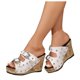 thumbnail image 4 of Bmisegm Women's Slope High Heel Sandals Fashionable Solid Color Sandals Sandals Women Summer White 8, 4 of 9