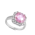 thumbnail image 4 of CHOOSE YOUR COLOR Clear Cubic Zirconia Ring .925 Sterling Silver Band Pink Jewelry Female Size 5, 4 of 4