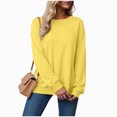 thumbnail image 7 of NOLDARES Womens Oversized Sweatshirts Fleece Sweaters Long Sleeve Crewneck Hoodies Fall Solid Color Drop Shoulder Pullovers,Yellow,XXL, 7 of 7