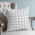 thumbnail image 4 of Pillow Covers 26x26 Set of 2, Grey Checked Throw Pillow Covers Decorative Couch Cushion Cover, Farmhouse Buffalo Plaid Minimalist Grid Microfiber Soft Square Pillowcases for Bedroom Living Room Sofa, 4 of 9