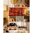 thumbnail image 3 of Fall Valances for Windows, Sunset Forest Red Leaf Autumn Rod Pocket Short Window Valance Curtains Holiday Window Treatment for Kitchen Living Room Bathroom, 42"x12", 3 of 6