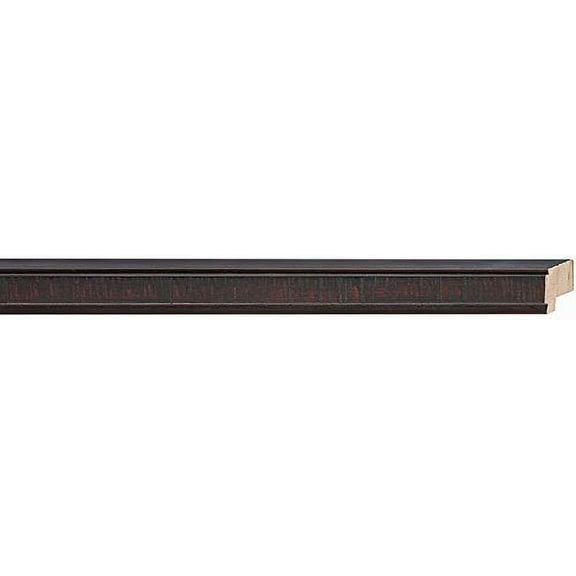Picture Frame Moulding (Wood) 18Ft Bundle - Distressed/Aged Mahogany Finish - 0.75" Width - 7/16"