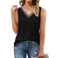 thumbnail image 2 of MOSHU Color Block Tank Tops for Women Casual Loose Tops Summer V Neck Sleeveless Shirts Basic Trendy Tunic Tops, 2 of 6