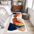 thumbnail image 4 of 2'x6' Rug Runners for Hallways Kitchen, Navy Blue Burnt Orange Non Slip Entryway Beside Floor Carpet Runner, Geometric Abstract Contemporary Laundry Room Bedroom Throw Rugs Mat for Family Pet, 4 of 8