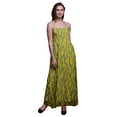 thumbnail image 1 of Bimba Robe Longue Maxi Tube à Smocks Imprimé Feuilles de Laurier pour Femmes - Grande, 1 of 1