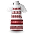 thumbnail image 4 of Valentine's Day Apron, Ukrainian Needlework Illustration Traditional Accents Arts and Crafts, Unisex Kitchen Bib with Adjustable Neck for Cooking Gardening, Adult Size, White Black Red, by Ambesonne, 4 of 4