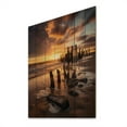 thumbnail image 2 of Designart "Golden Sands Beach Photo XXIII" Nautical & Beach Print on Natural Pine Wood, 2 of 5