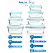 Sindcom 7 Pack Glass Food Storage Containers, Meal Prep, Airtight Bento Boxes with Leak Proof Locking Lids