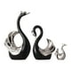 thumbnail image 1 of Colección de 3 figuras de cisne, escultura animal elegante y moderna, adorno de escritorio para Negro Plata, 1 of 9