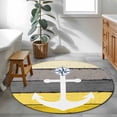 thumbnail image 3 of Round Rugs 3Ft, Nautical Anchor Round Area Rug Washable Indoor Throw Carpet, Yellow Gray Gradient Wooden Grain Small Non Slip Circle Rug for Bedroom Living Room Home Decor Aesthetic, 3 of 8