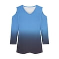 thumbnail image 6 of Long Sleeve Shirts For Women 3/4 Length Sleeve Tops Spring Neck Casual Print Tunic T Shirts Three Quarter Length Tops Womens Long Sleeve Tops, 6 of 7