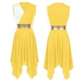 thumbnail image 7 of iiniim Women's Asymmetrical Praise Dance Sleeveless Color Block Liturgical Worship Dress Size S-XXL Yellow M, 7 of 7