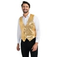 thumbnail image 3 of Dress Up America Gold Sequin Vest - Adults Shiny Dance Vest - Party Costume for Men and Women, 3 of 3