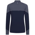 thumbnail image 3 of Women's Levelwear Navy Atlanta Braves Classic Stripes Insignia 2.0 Raglan Quarter-Zip Top, 3 of 3
