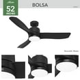thumbnail image 5 of Hunter - Bolsa Indoor Ceiling Fan With Light, Remote, 52-inch, Matte Black, Casual-style, 6-speed DC Motor, 52967, for Living Rooms, Bedrooms, 5 of 16