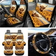 thumbnail image 2 of Jeiento Aztec Sunflower Highland Cow 15 PCS Car Seat Covers with Key Chain,Cup Coasters,Air Vent Storage Bag,Steering Wheel Cover,Seat Belt Strap Pads,Rearview Mirror Cover for SUV Sedan Truck, 2 of 6