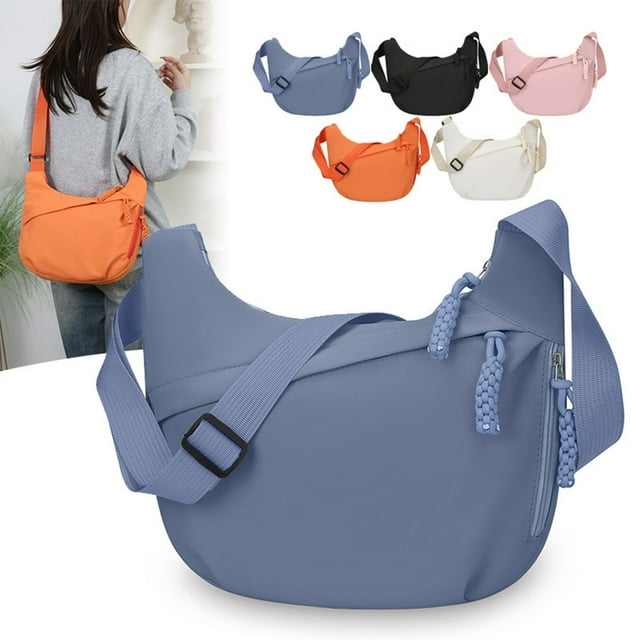 Bolso Bandolera De Nailon 1Pcs Multi Compartment Nylon Crossbody Bag with Adjustable Waist Strap for Outdoor Cycling Sports and Versatile Commuting 13.78x11.81x1.97" JASKFLY