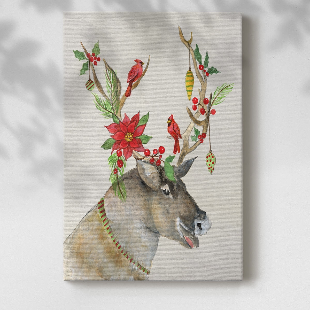 Playful Reindeer I- Gallery Wrapped Canvas